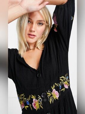 Embroidered Midi Dress